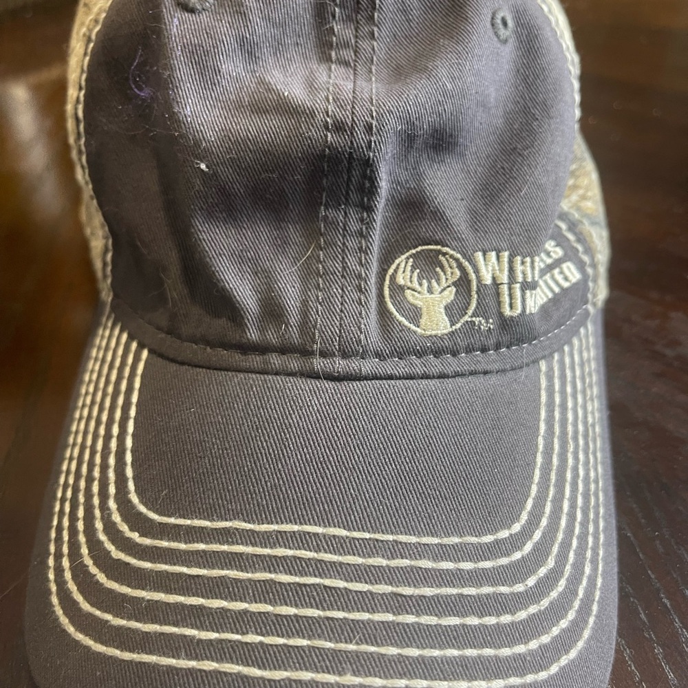 Whitetails Unlimited Hat Gray Camo Mesh Hunting Deer Buck Cap
